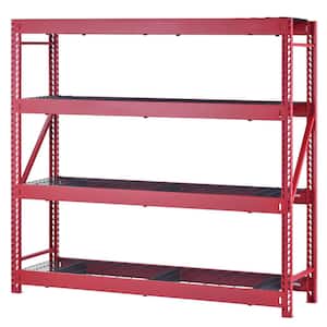 4-Shelf Metal Industrial Duty Freestanding Garage Storage Shelving Unit in Red (77 in. W x 72 in. H x 24 in. D)