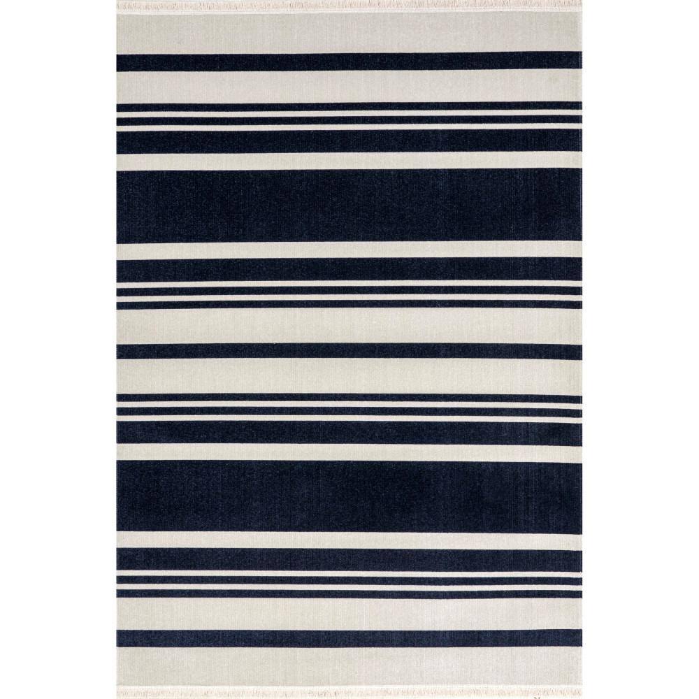 nuLOOM Effie Navy 4 ft. x 6 ft. Striped Indoor/Outdoor Area Rug BDSI18A ...