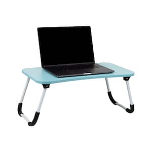 13.75 in. W Rectangle Blue Lap Desk Laptop Stand Bed Tray Folding Legs