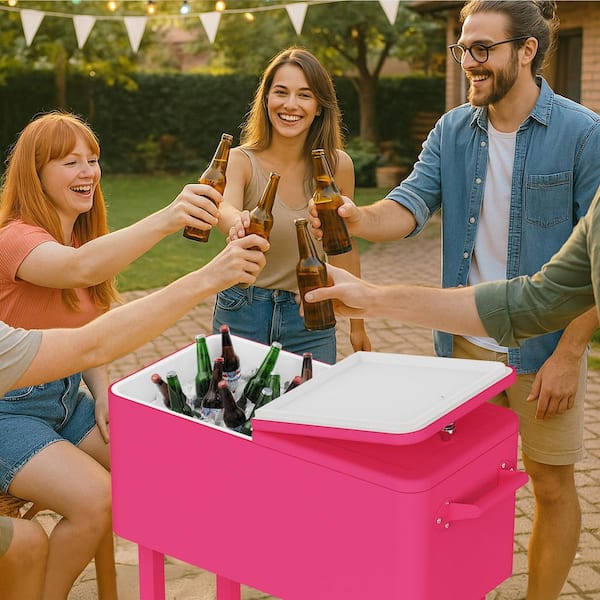 Karl home 80 qt. Portable Outdoor Beverage Cooler with Storage