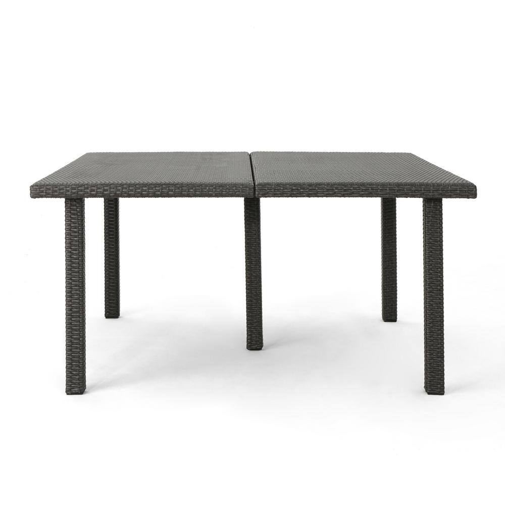 Grey 9-Piece Outdoor Wicker Dining Set with Cushions