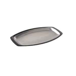365 Grilling 10.125 in. Stainless Steel Sizzle and Serve Pan in Black and Stainless Steel