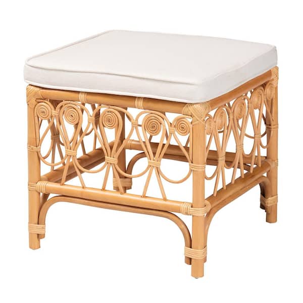 Ibiza Natural Rattan Ottoman Footstool