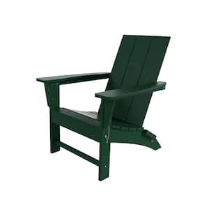 Shoreside Dark Green Modern Folding Plastic Adirondack Chair