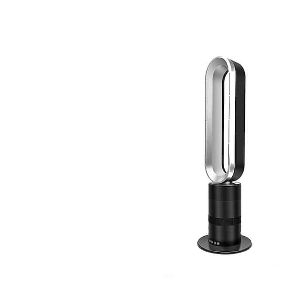 Tidoin 32 in. Portable Bladeless Tower Fan in Black with 10-Speeds and Timing Closure