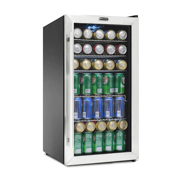 17 in. 127 (12 oz.) Can Cooler in Black/Stainless Steel