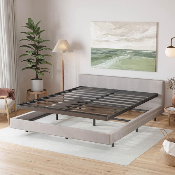 Comasach 2 in. Queen Box Spring with Heavy Duty Structure, Bunkie Board Bed Slat Replacement Low Profile Mattress Foundation
