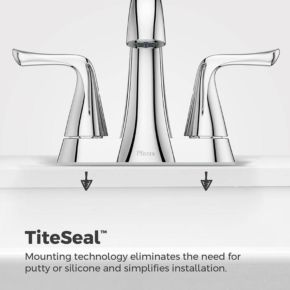Polished Chrome Double Handle Centerset Bathroom Faucet