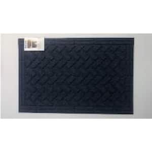 Brick Blue 2 ft x 3 ft synthetic fibers door mat area rug