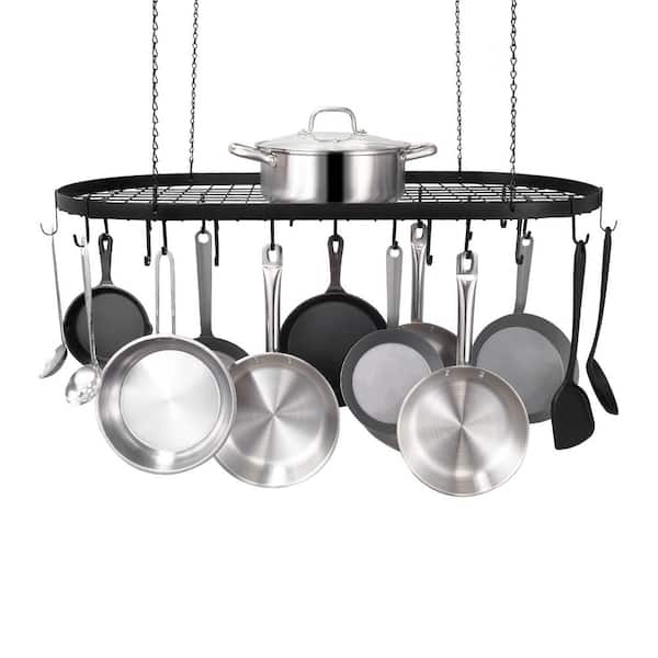VEVOR Hanging Pot Rack 36 in. Hanging Pot Rack Ceiling Mount with 20 S Hooks Ceiling Pot Rack 80 lbs Loading Weight