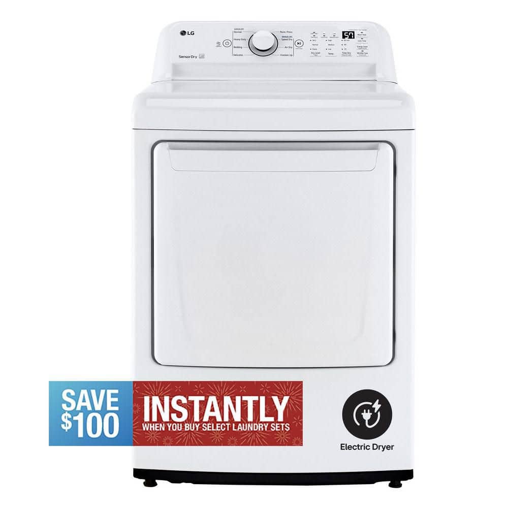 7.3 Cu. Ft. Vented Electric Dryer in White with Sensor Dry