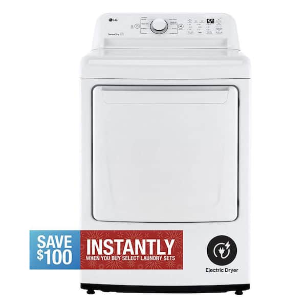 7.3 Cu. Ft. Vented Electric Dryer in White with Sensor Dry