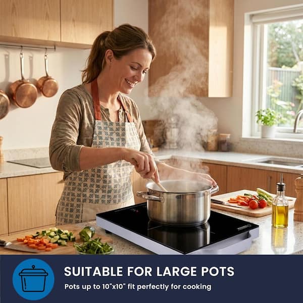 Equator 11 in. Portable Electric Single Element Ceramic Glass Top
