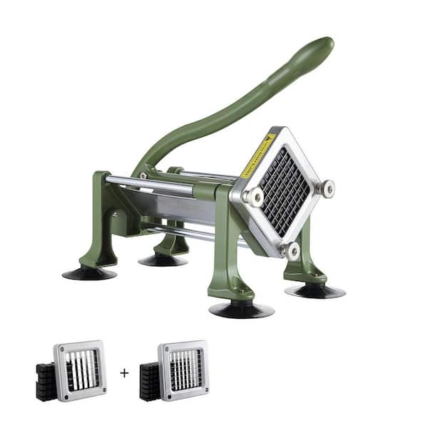 French Fry Cutter, Potato Slicer with 1/2 in. and 3/8 in. Stainless Steel Blades, Manual Potato Cutter Chopper