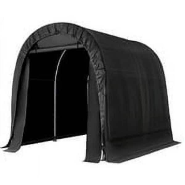 7 ft. x 8 ft. Outdoor Portable Arched Garage with Detachable Zipper Roll-up Door and Vented Carport for Motos, Bicycles