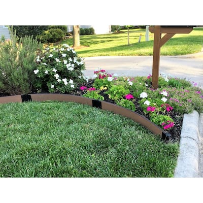 1 in. Series 16 ft. Uptown Brown Composite Curved Landscape Edging Kit