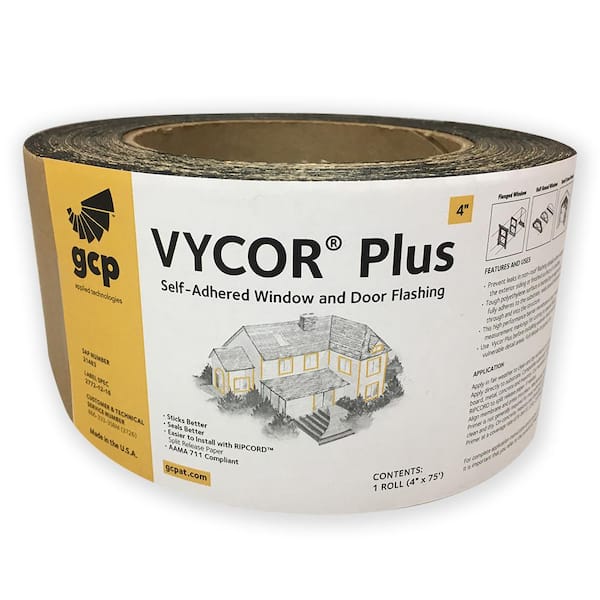 GCP Applied Technologies Vycor Plus 4 in. x 75 ft. Roll Fully-Adhered Flashing Tape (25 sq. ft.)
