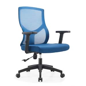 Glen Cotton Office Chair Mesh Mid-Back Computer Chair with Adjustable Height, Swivel and Tilt in Blue