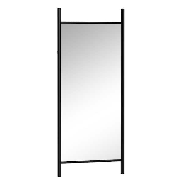 JUJABU Black 31 in. W x 71 in. H Rectangle Wood Full Length Mirror