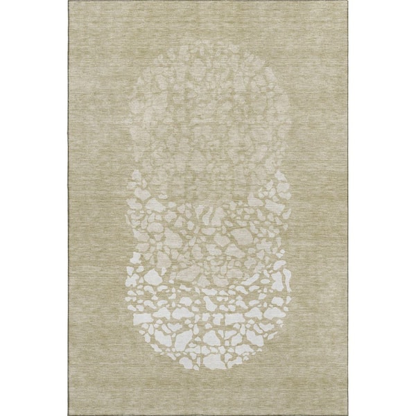 Addison Rugs Mayfield Premium Machine Washable Indoor/Outdoor Geometric AMF643 Beige 3 ft. x 5 ft. Area Rug