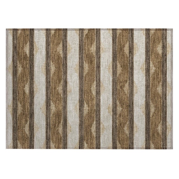 Chantille Machine Washable Indoor/Outdoor Abstract ACN3067 Chocolate 3 ft. x 4 ft. Area Rug