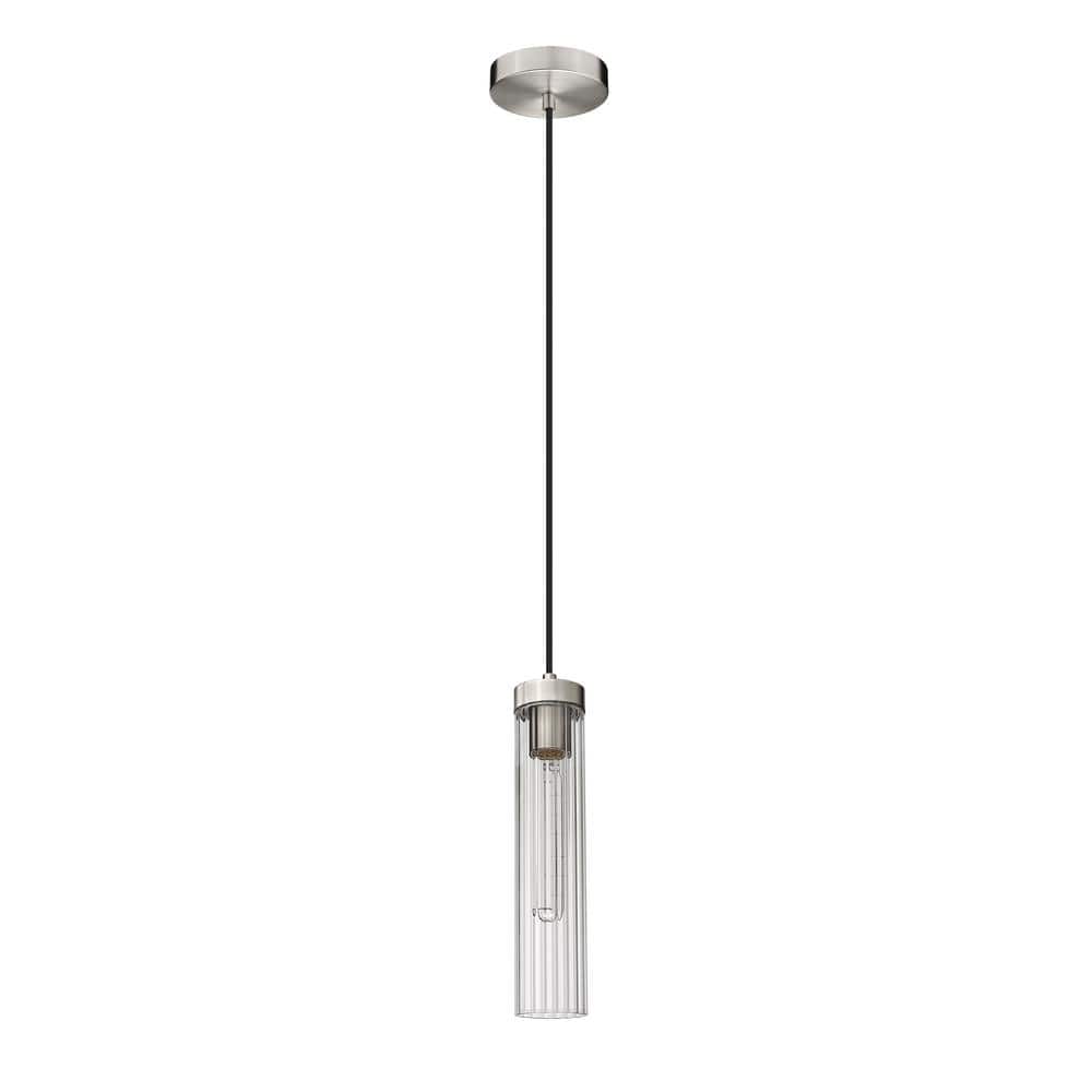 Beau 12.75" Brushed Nickel Glass Pendant Light