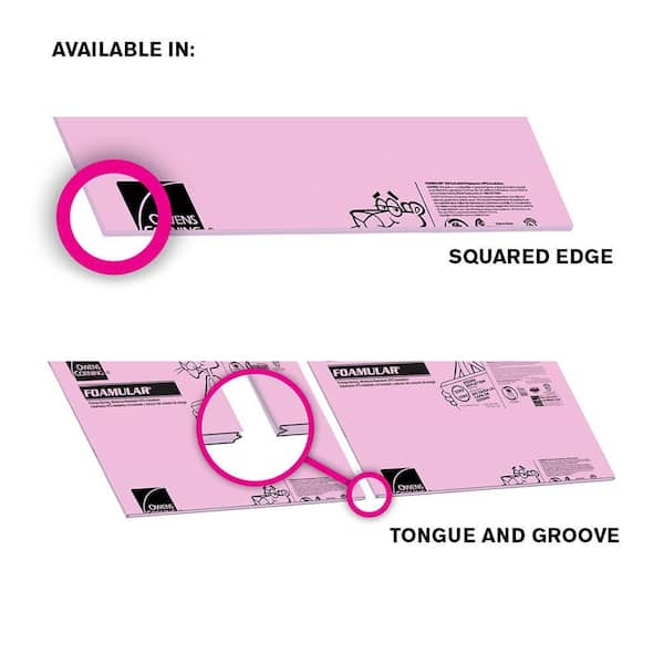 Owens Corning FOAMULAR 150 2 in. x 4 ft. x 8 ft. R-10 Scored Squared Edge  Rigid Foam Board Insulation Sheathing 45W - The Home Depot