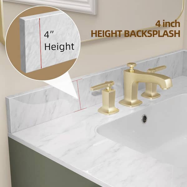 21 in. W Marble Vanity Sidesplash for Countertop Threshold for Shower Curb Window Sill Door Transitions in Carrara White