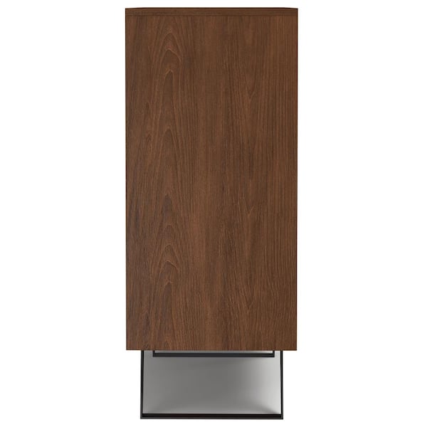 木製ラック・ウッドラック Landscape Products Cabinet Low Walnut Simpli Home Lowry Solid Wood and Metal 39 in. Wide Modern