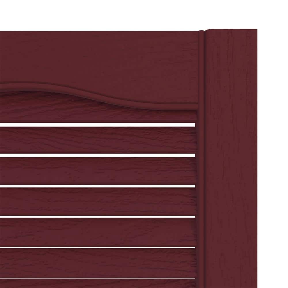 14.5 in. x 43 in. Louvered Vinyl Exterior Shutters Pair in Wineberry