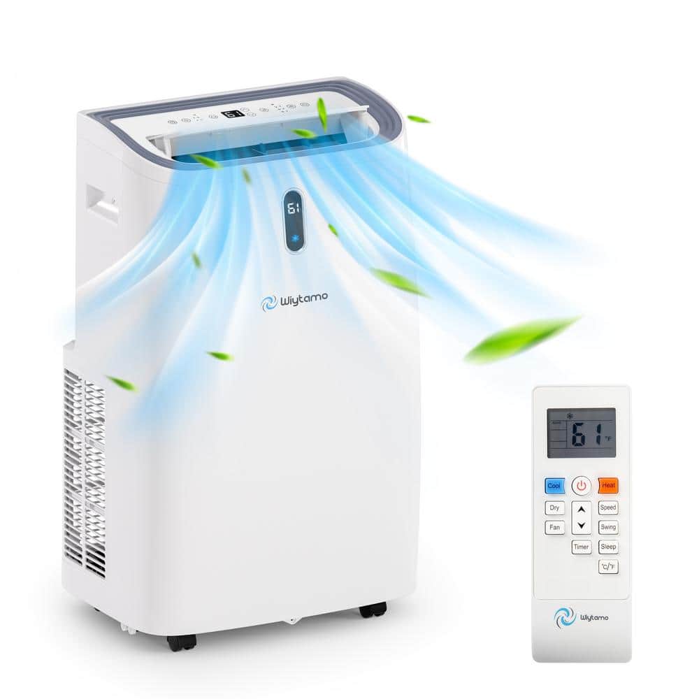 14,000 BTU White Portable Air Conditioner with Heater and Remote
