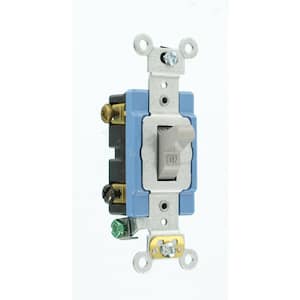 15 Amp Industrial Grade Heavy Duty Double-Pole Toggle Switch, Gray