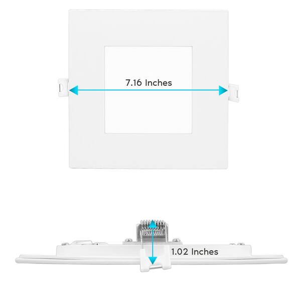 TORCHSTAR 8-Pack 6" LED Canless Recessed Lights With J-Box | Deep Baffle Trim 15W 120V