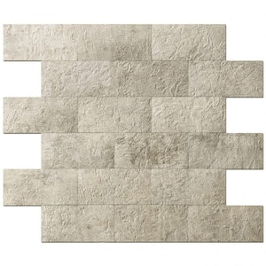 Stone Design Beige 13 in. x 11 in. PVC Peel and Stick Tile for Kitchen Bathroom Fireplace (9.9 sq. ft./pack)