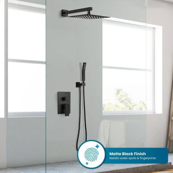Lynzavix 2-Piece Rainfall Bathroom Shower System with 10 Inch Rain