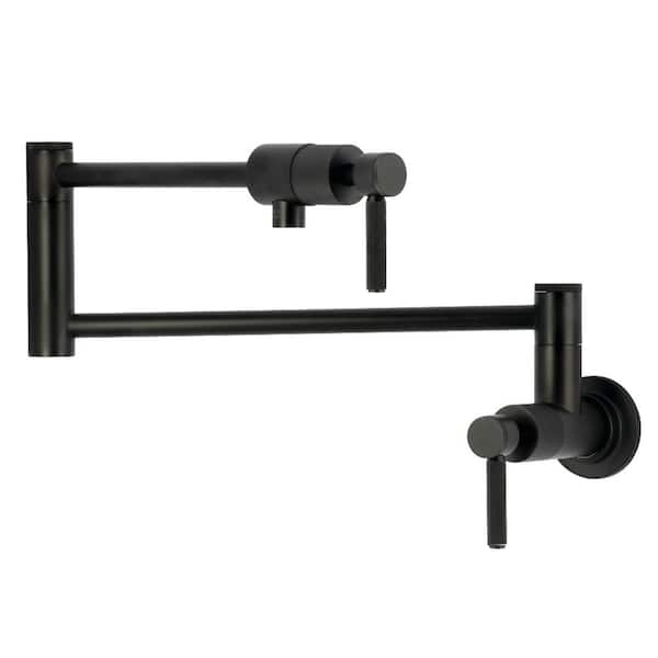 Convergent Wall Mount Pot Filler Faucet in Matte Black