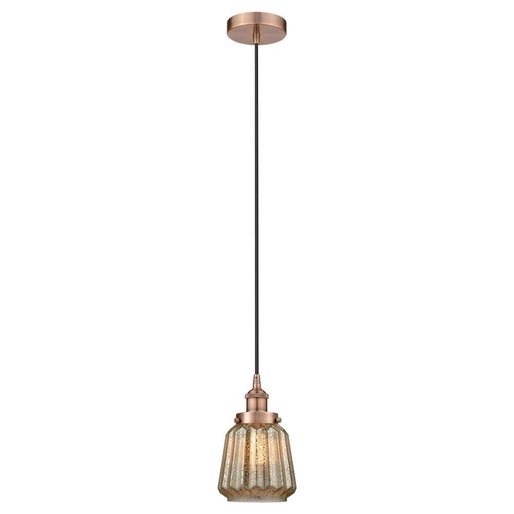 Chatham 60-Watt 1-Light Antique Copper Standard Mini Pendant Light with Painted Glass Shade, No Bulbs Included price history on PriceWatchPro