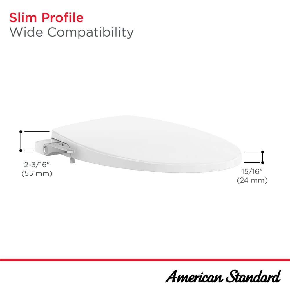 White Slim Non-Electric Bidet Seat with Ergonomic Handle