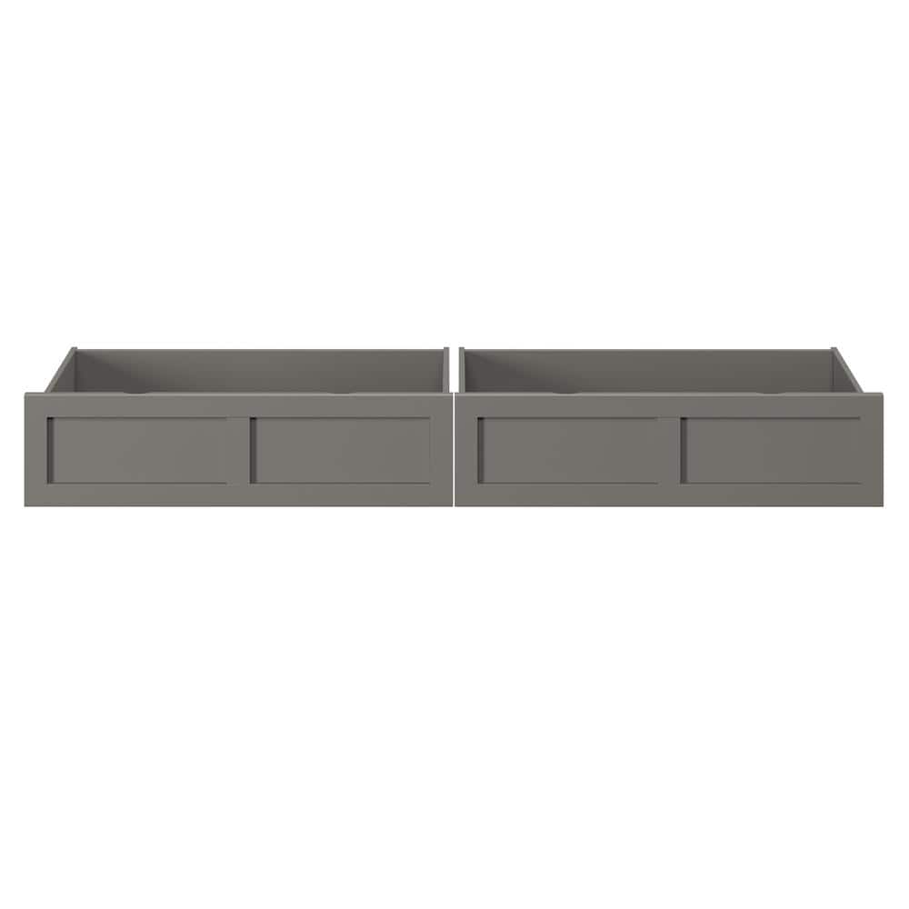 Gray Queen Size Underbed Storage Drawers with Rollers