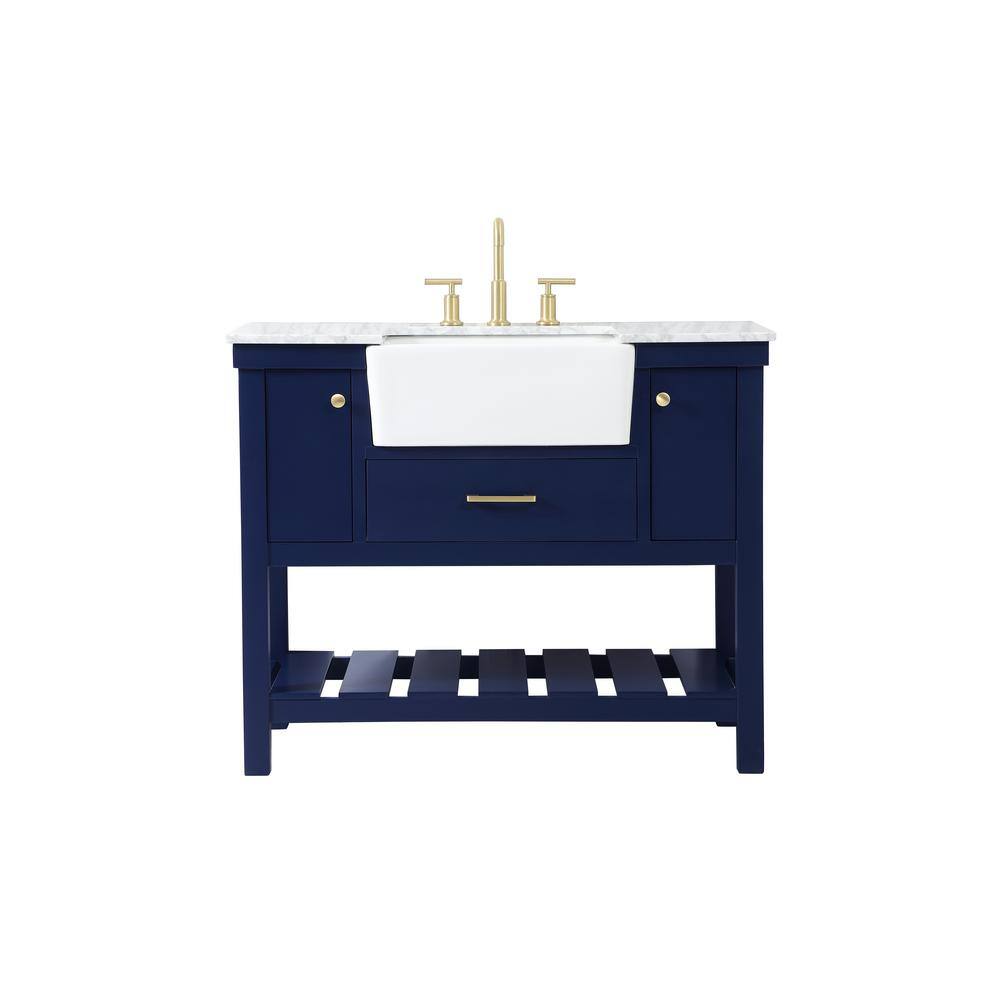 Simply Living 42 in. W x 22 in. D x 34.125 in. H Bath Vanity in Blue with C