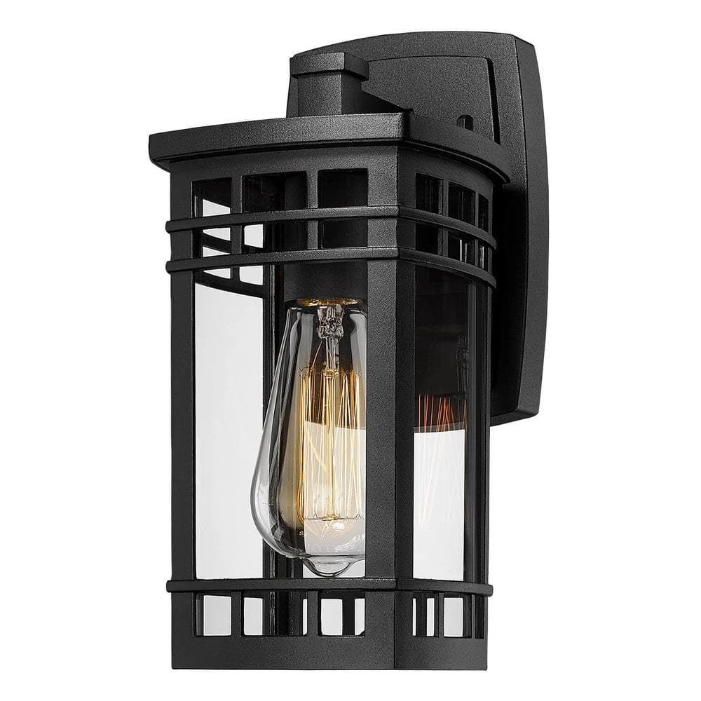 1-Light Black Outdoor Lantern Light Sconce with Clear Shade price history on PriceWatchPro