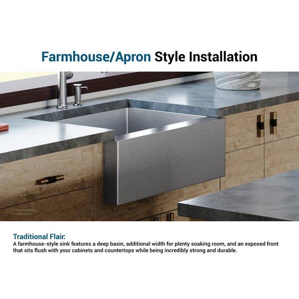 VIGO Bedford 33-in x 22.25-in Stainless Steel Single Bowl Tall (8-in or Larger) Undermount Apron Front/Farmhouse Commercial/Residential Workstation Kitchen Sink All-in-One Kit VIGO Bedford 33-in x 22.25-in Stainless Steel Single Bowl Tall (8-in or Larger) Undermount Apron Front/Farmhouse Commercial/Residential Workstation Kitchen Sink All-in-One Kit