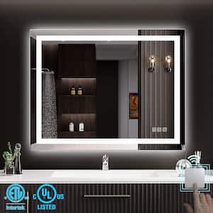 Super Bright 36 in. W x 30 in. H Rectangular Frameless Anti-Fog LED Wall Bathroom Vanity Mirror with Front Light