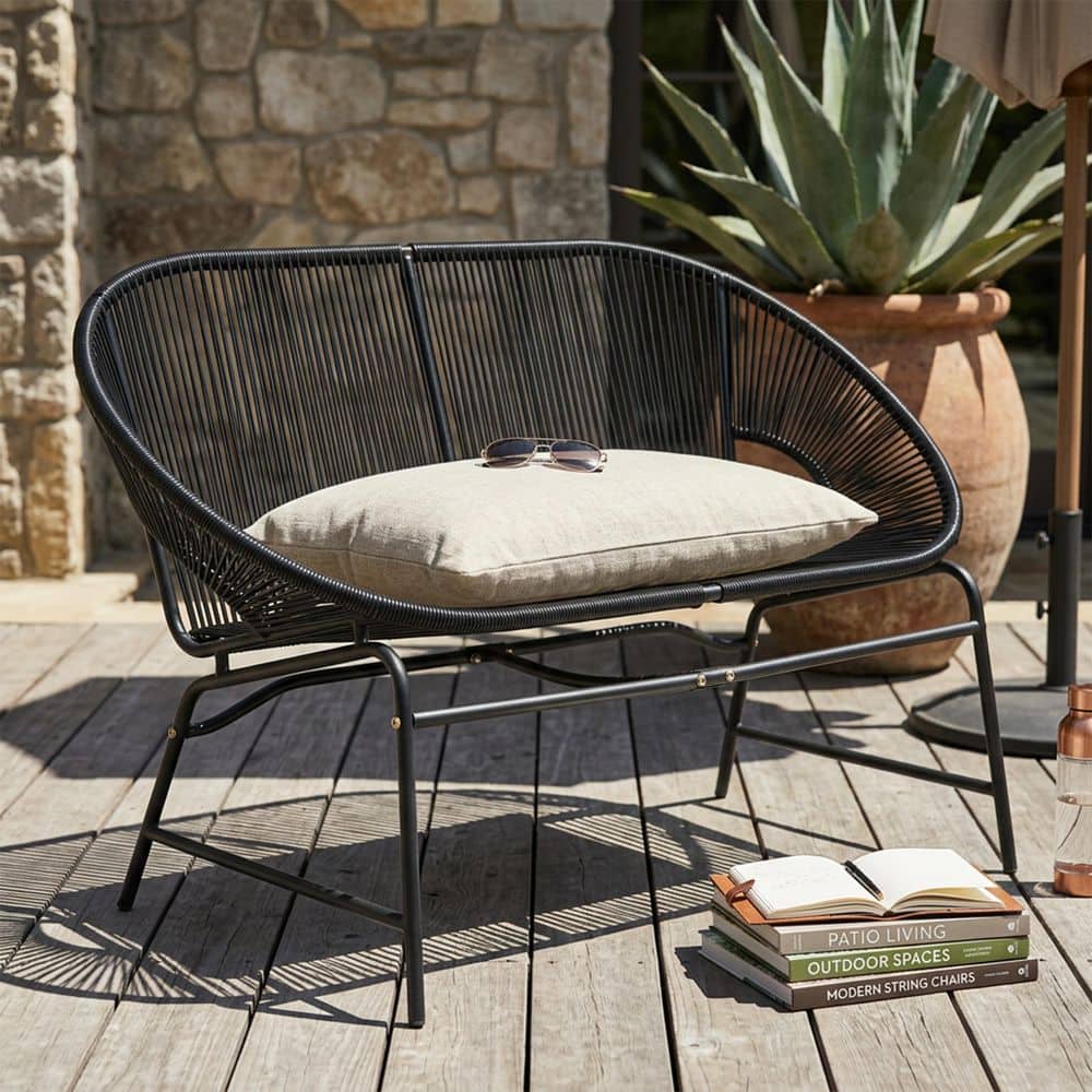 52-inch Metal outdoor two-seater sofa, double Bench for patios