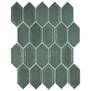 Classic Green 13.31 in. x 10.24 in. Hexagon Glossy Glass Mosaic Tile (9.5 sq. ft./Case)