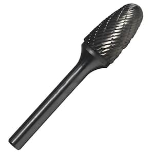 1/4 in. x 5/8 in. Tree Radius End Solid Carbide Burr Rotary File Bit with 1/4 in. Shank
