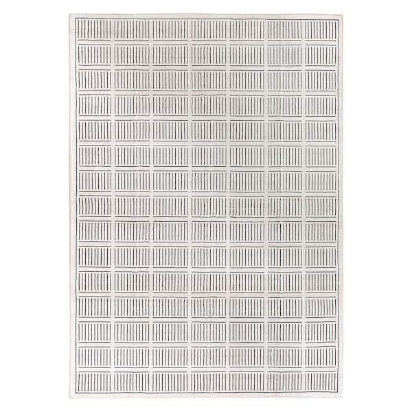Bohemian Stripe Lines Washable Non Slip Ivory 5 ft. x 7 ft. Area Rug