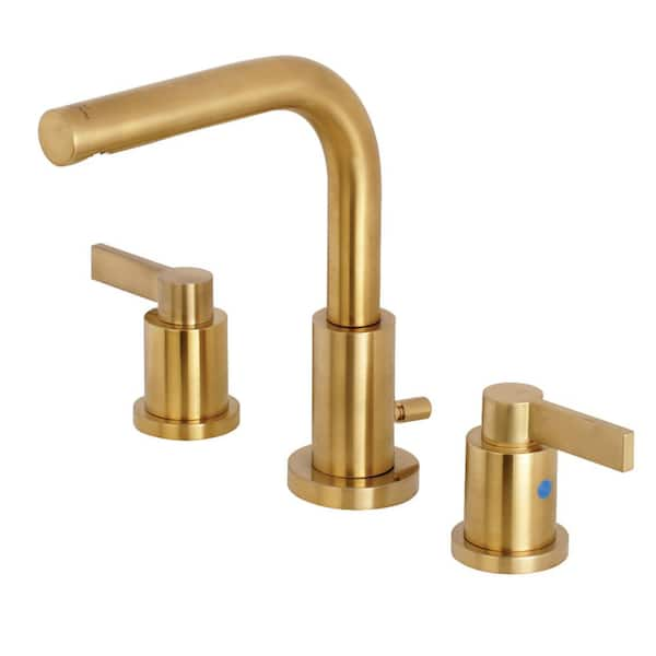 Kingston Brass Emilia 8 in. Widespread 2-Handle High-Arc Bathroom Faucet in Brushed Brass