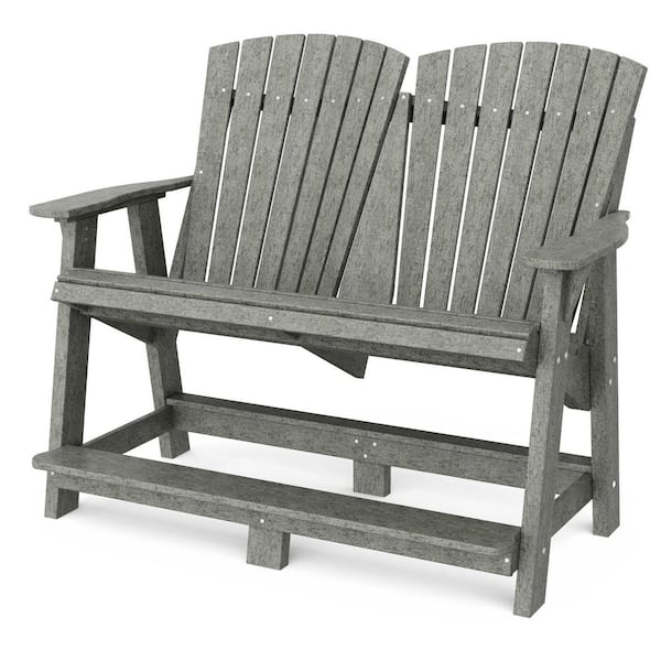 Wildridge Heritage Dark Gray Plastic Outdoor Double High Adirondack Chair