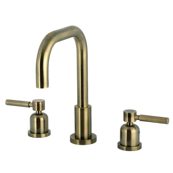 Concord 8 in. Widespread 2-Handle Bathroom Faucet in Antique Brass